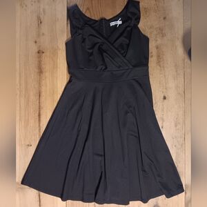 GRACE KARIN Womens Sz L Black Sleeveless Wrap V Neck A-line Cocktail Party Dress